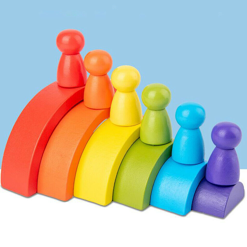 Rainbow Stacker Nesting Puzzle Tunnel Blocks Numbers Learning Toys for Kids