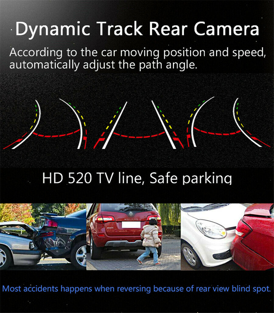 Backup Camera With Dynamic Intelligent Trajectory Moving Guide Line Rear View