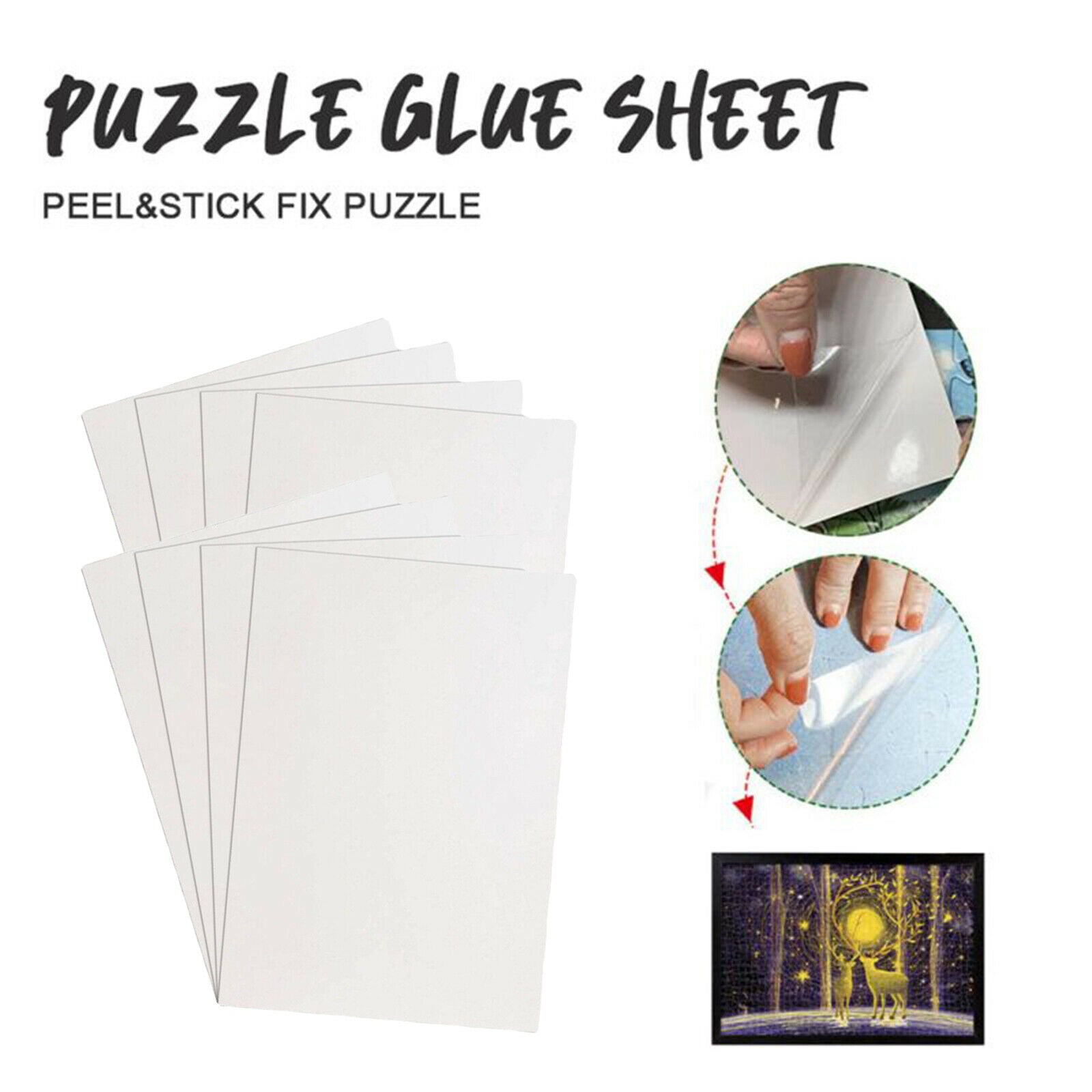8x Clear Puzzle Glue Sheets Jigsaw Saver Puzzles Backing Gluing Sheet Paper