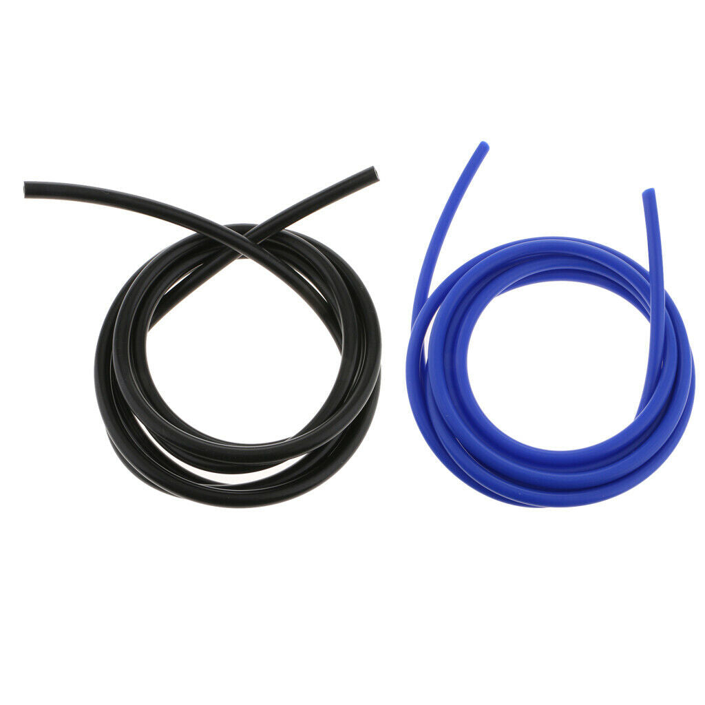 2pcs Silicone Vacuum Hose Tube 3 Meters High Performance Pipe (Blue+Black)