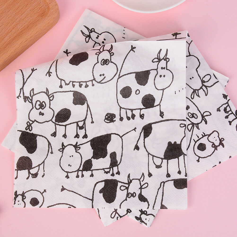 20x lovely cow soft decoupage napkin paper tissue for Christmas wedding d.l8