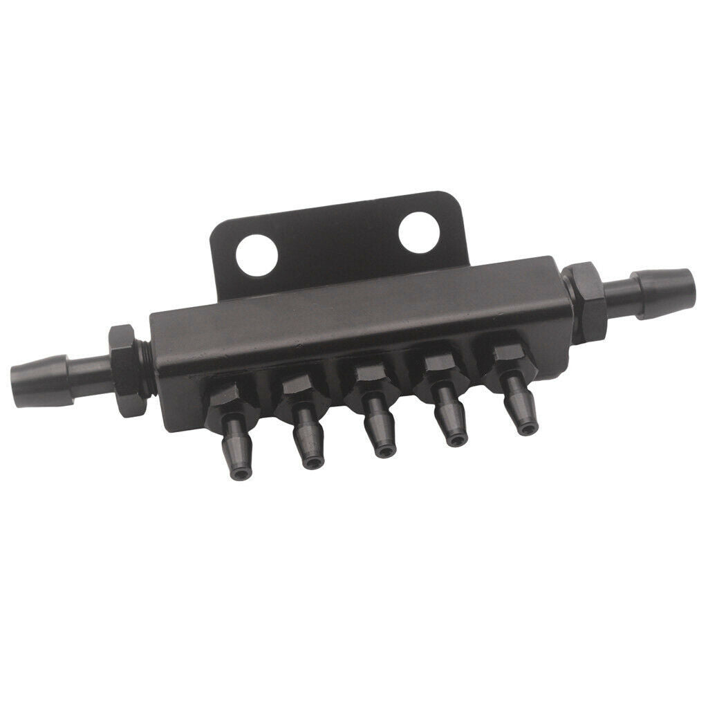 Aluminum Alloy 5 Ports 1/8 NPT Vacuum Manifold Kits - Anodized BLACK
