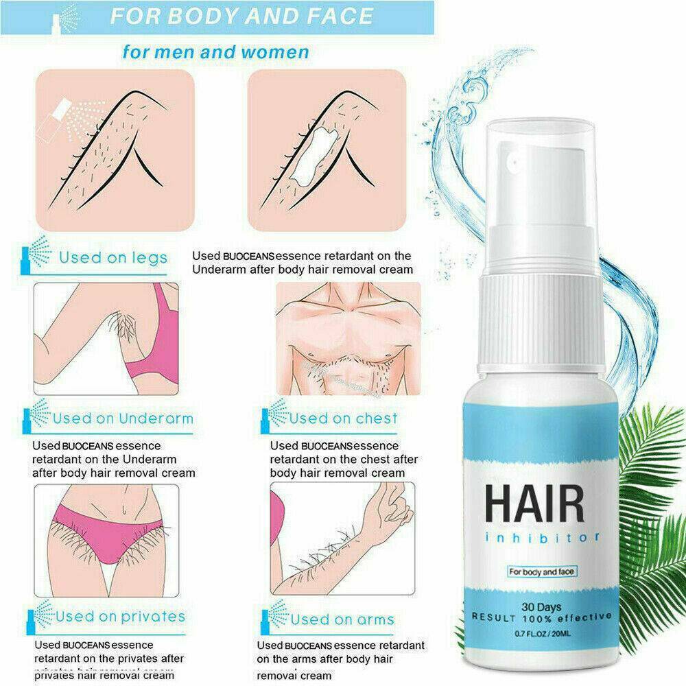 Permanent Hair Removal Spray Stop Hair Growth Inhibitor Remover For Body Face