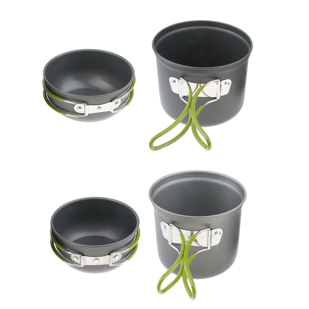 Portable Outdoor Cookware Camping Picnic Cooking Bowl Pan Pot Set Small