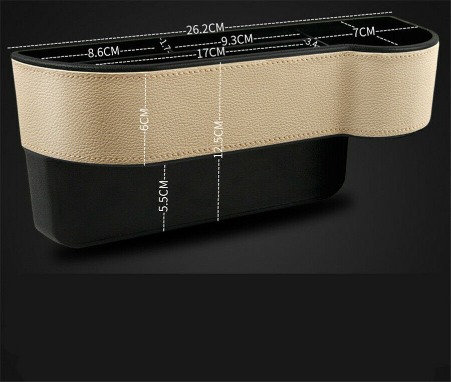 Leather black Car Storage Box Seat Crevice Organizador Phone Holder Cup Holder