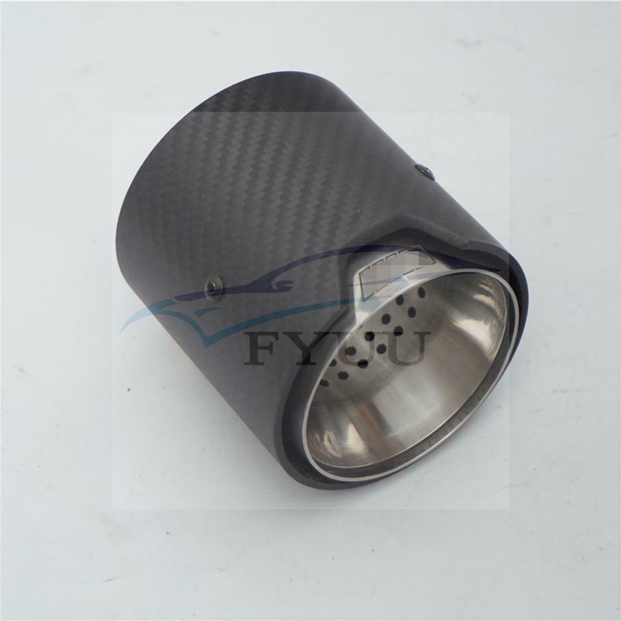 1 Pcs Matte Real Carbon Fiber Exhaust Tip Pipe For BMW M Performance 63 / 93mm