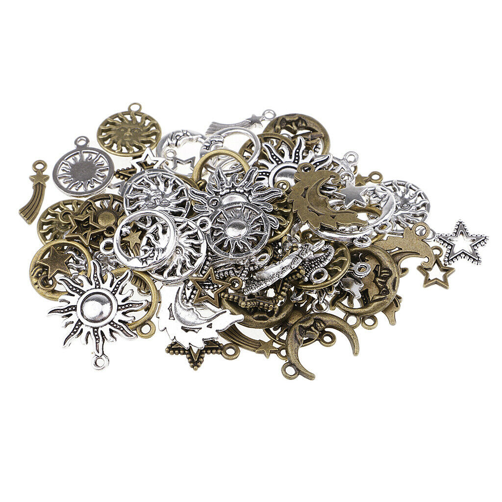 80X Hollow Out Star Moon Sun Shape Pendant Bracelet Necklace Chain