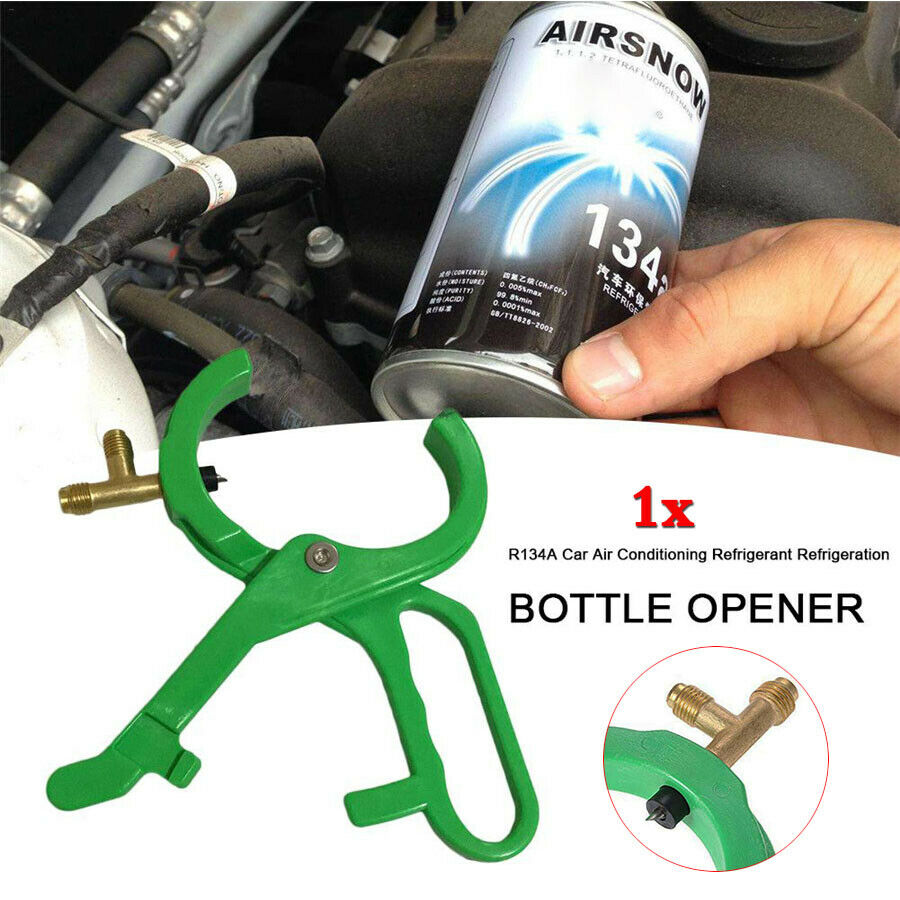 1pc Car A/C Refrigerant Oil Charge Side Can Tap Valve 3-in-1 Tool Bottle Opener