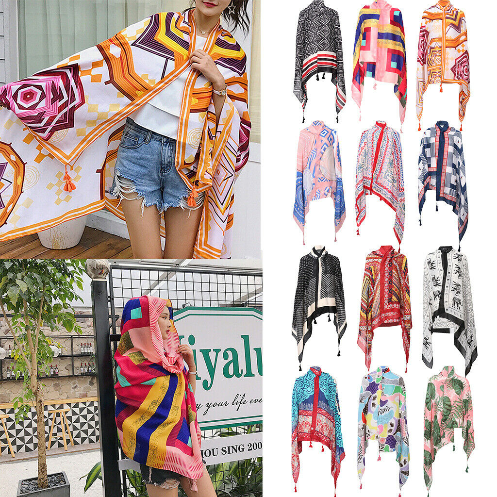 Women's Multifunction Cloths Stole Sunscreen Scarf Shawl Shawl Tassel Scarf For