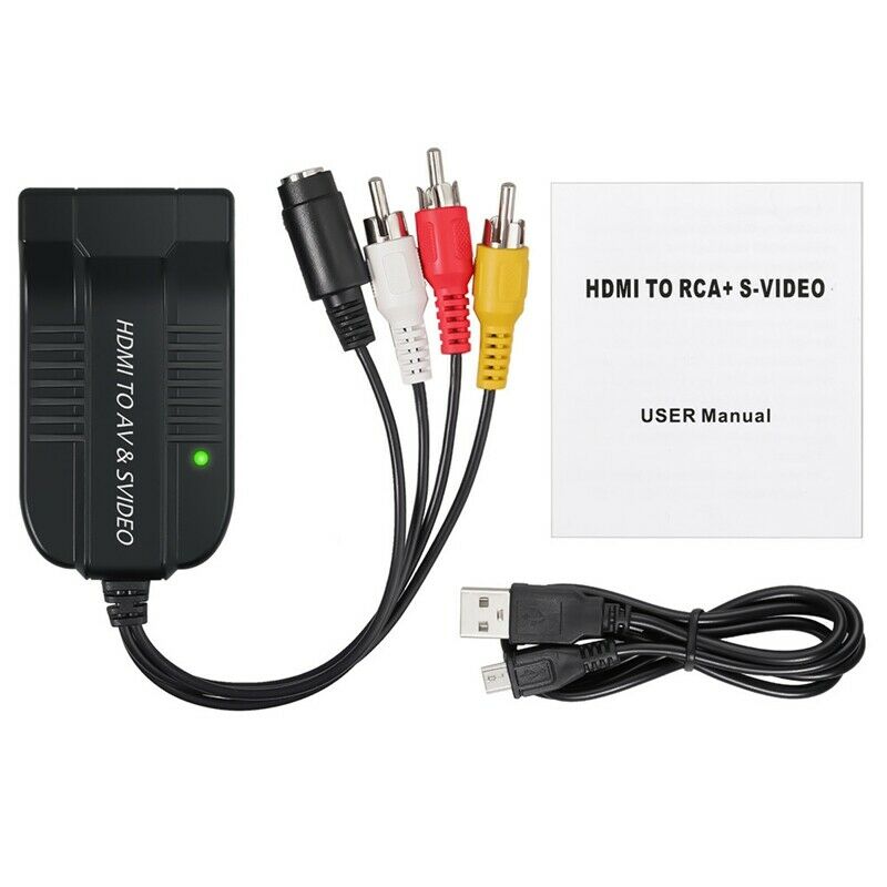 4X(1080P MI to Male AV Video Adapter Video Converter Box with USB Cable R7T5)