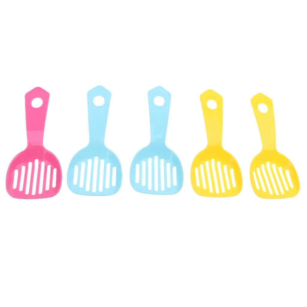 5pc Random Hamster Litter Shovel Hollow Plastic Bath Sand Cleaner Food Spoon