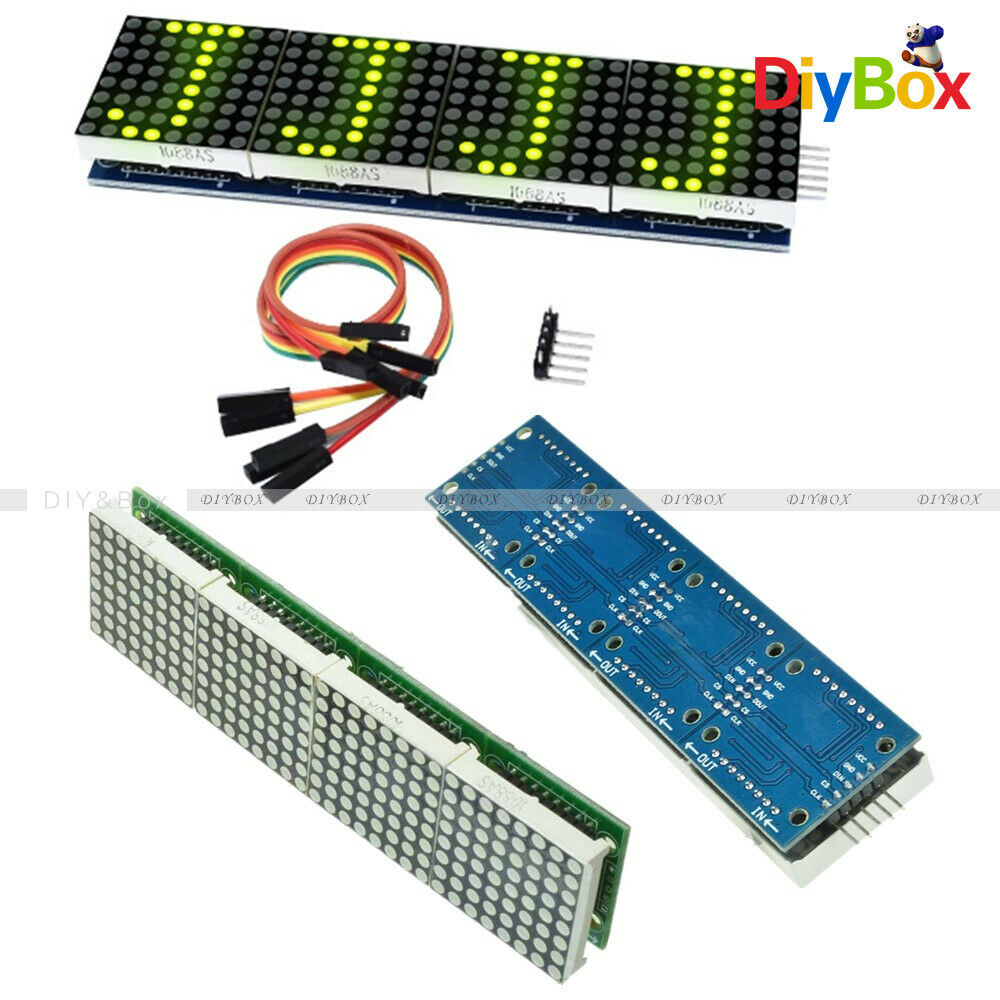 MAX7219 Yellow LED 4 in 1 Display Dot led Matrix MCU Control Module for Arduino