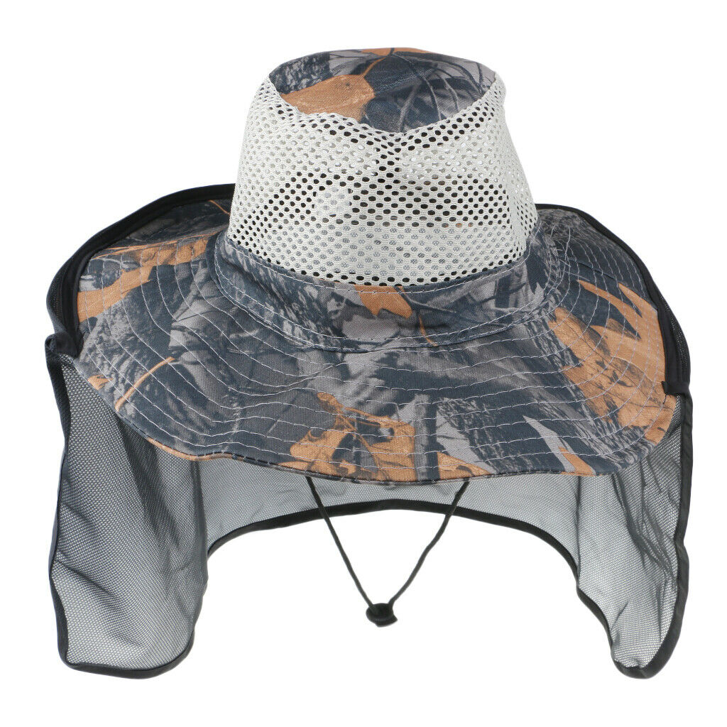 Outdoor Fishing Hat with Shawl Sun Protection Camping Hiking   Color 1