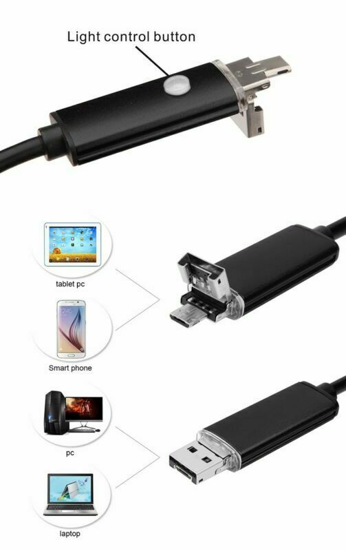 7mm HD 6LED USB Endoscope Car Engine Tube Borescope Inspection Camera Android PC