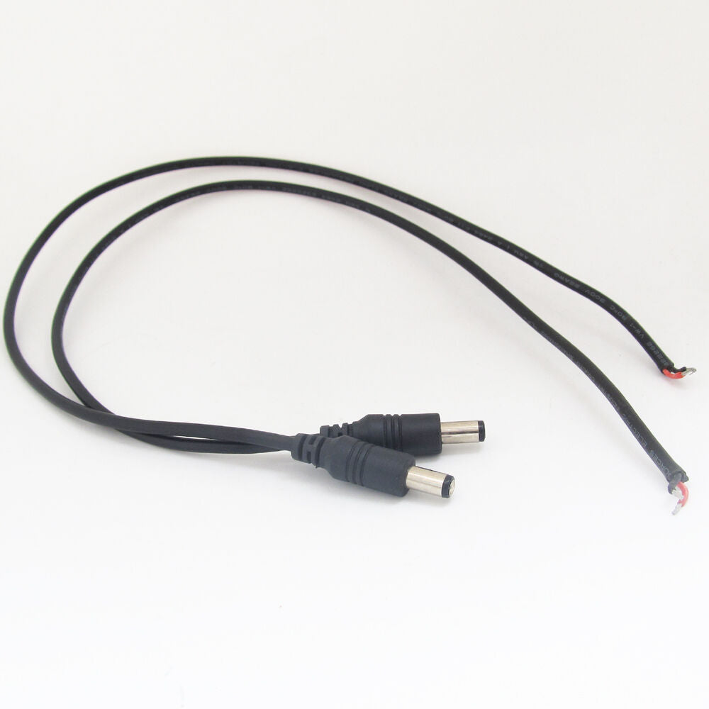 10pcs 50cm 22AWG DC Power Cable Pigtail 5.5x2.1mm 2.1mm DC Male For CCTV Camera