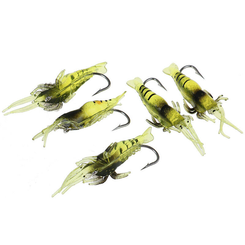 5pcs/lot Shrimp Fishing Lures Artificial Soft Insect Bait Silicone Bai|JCAUJ Kt