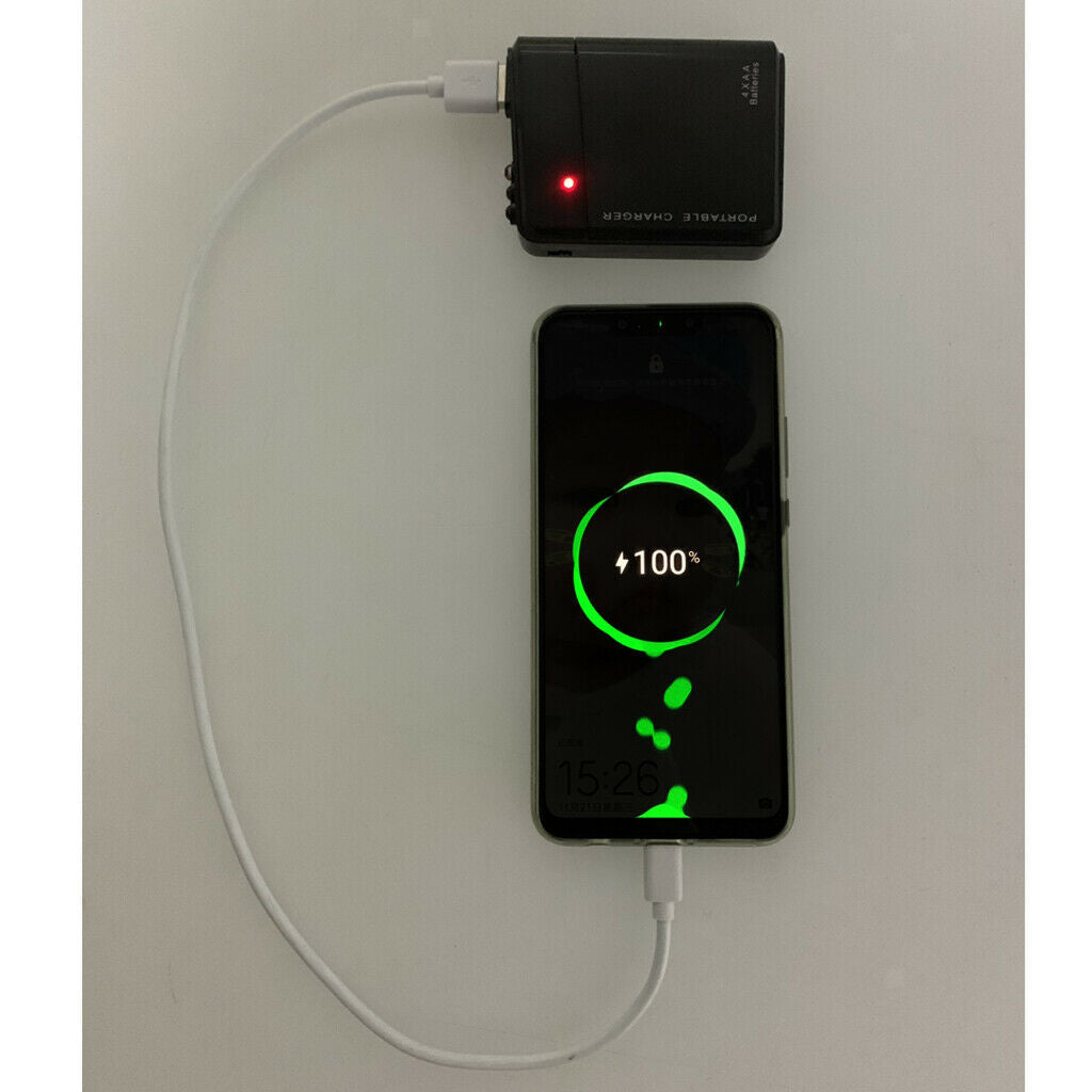 USB 4 AA Battery Emergency Charger Power Bank Case For Cell Phone .