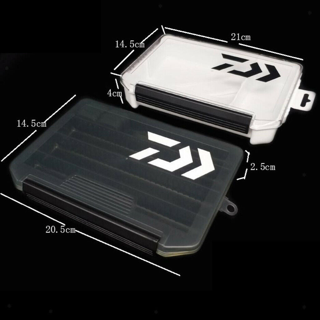 2X Plastic Fishing Lures Baits Tackle Storage Container Organizer Box L White