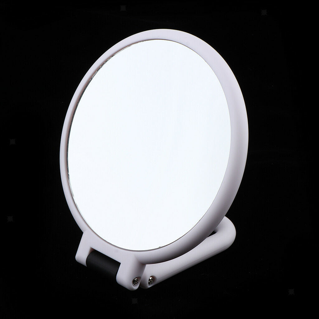 2x Round Handheld Dual Side Makeup Mirror Magnifying Mirror w/ Hanger X10 X5