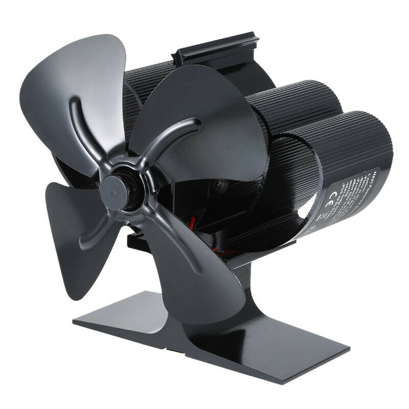 Mini 4 Blade Wood Stove Fan Fireplace Fire Heat Powered Saving Ecofan Silent