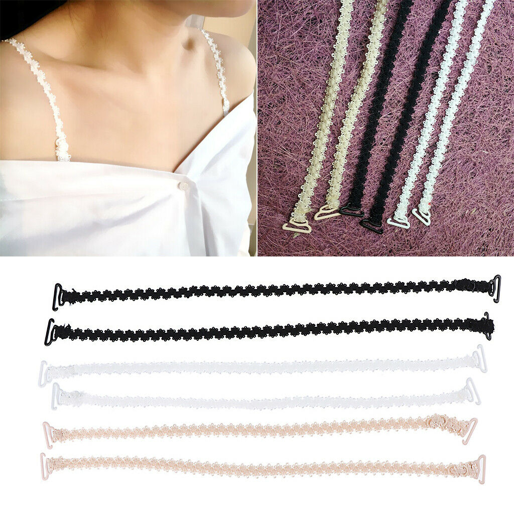 Ladies convertible lace bra straps replacement shoulder straps 3 pairs