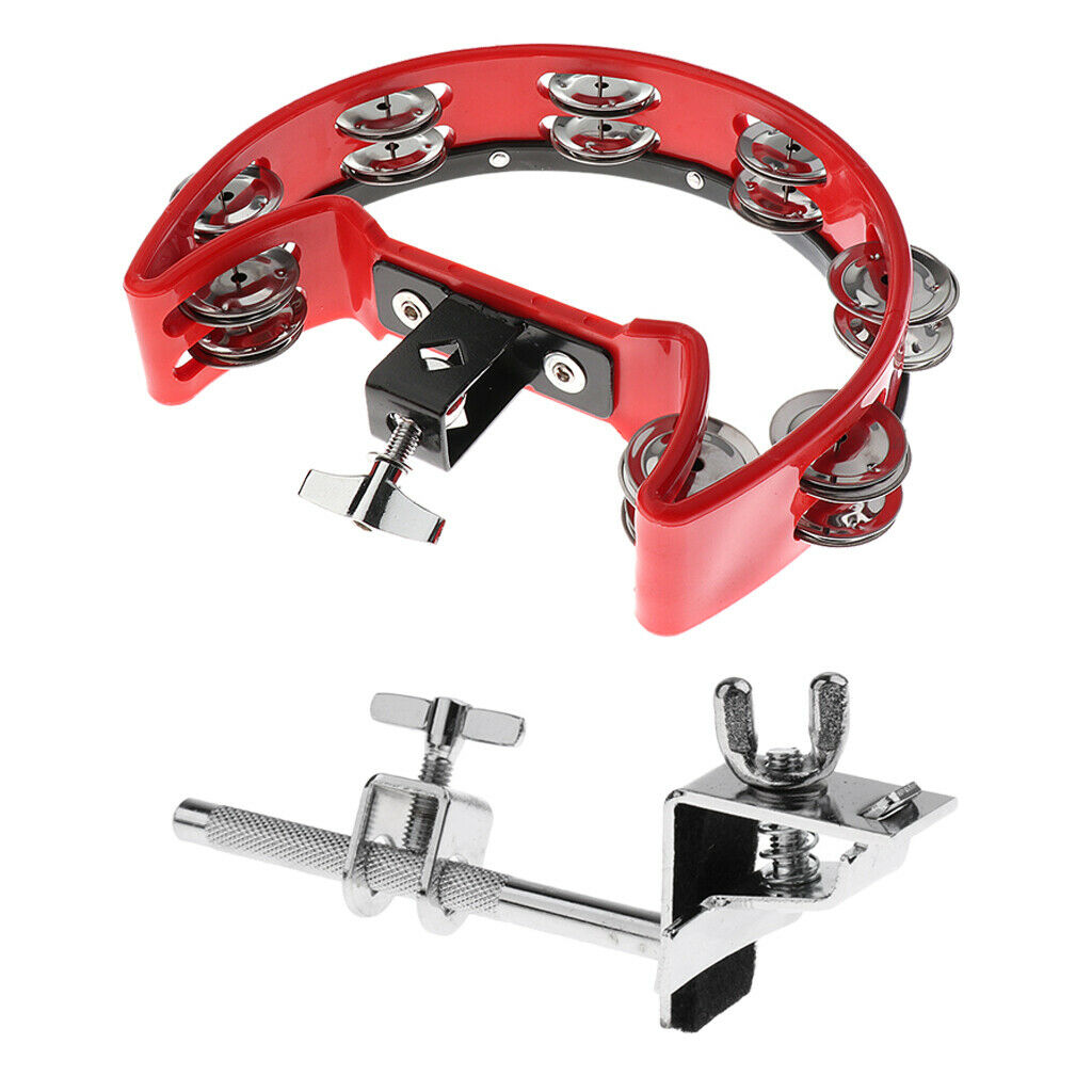 Rattle Tambourine Handbell Shaker with Drum Holder for Precussion Parts