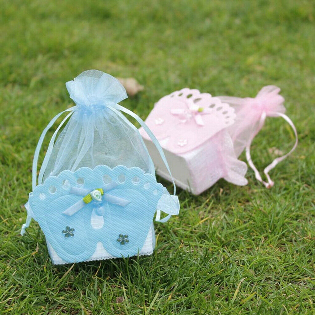 24pcs Girl Boy Baby Shower Candy Box Bags Favors Baby Footprint Gift Bags