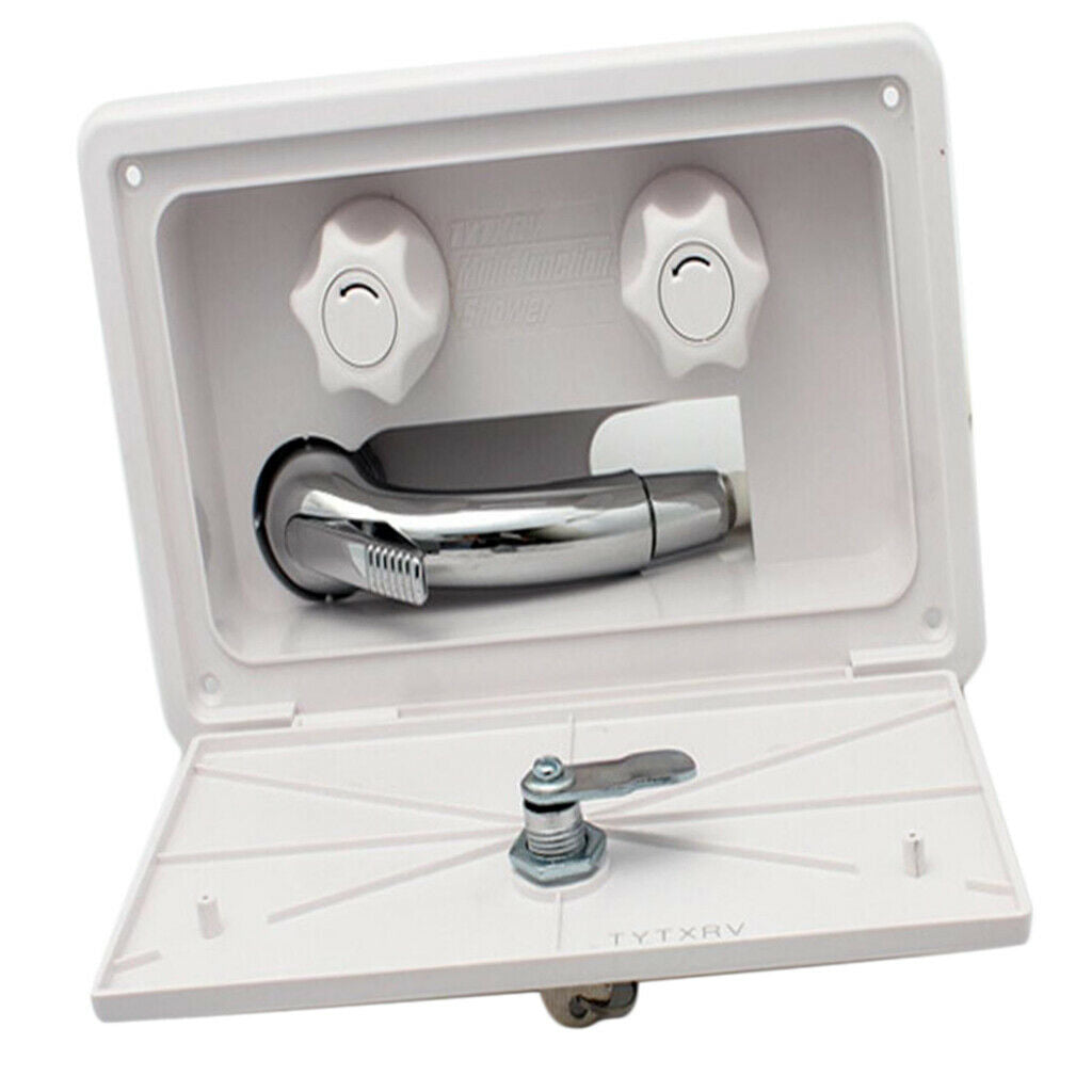 Premium White Shower Nozzle Box Set Sprayer Holder For RV with Lock&Keys