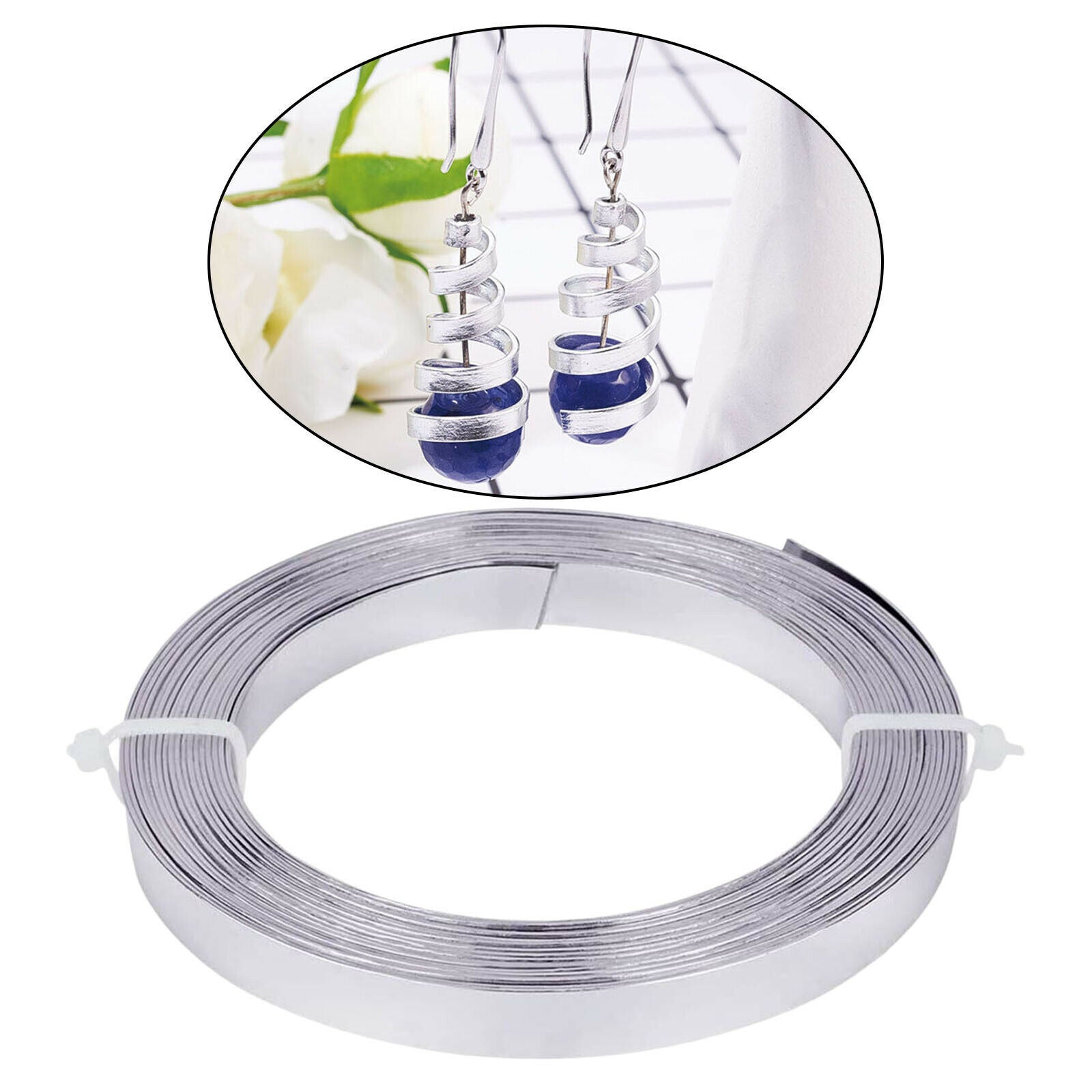 2Pcs 33ft Aluminum Flat Wire Gem Stone Wrap Sculpting Bezel Strip Metal Wire