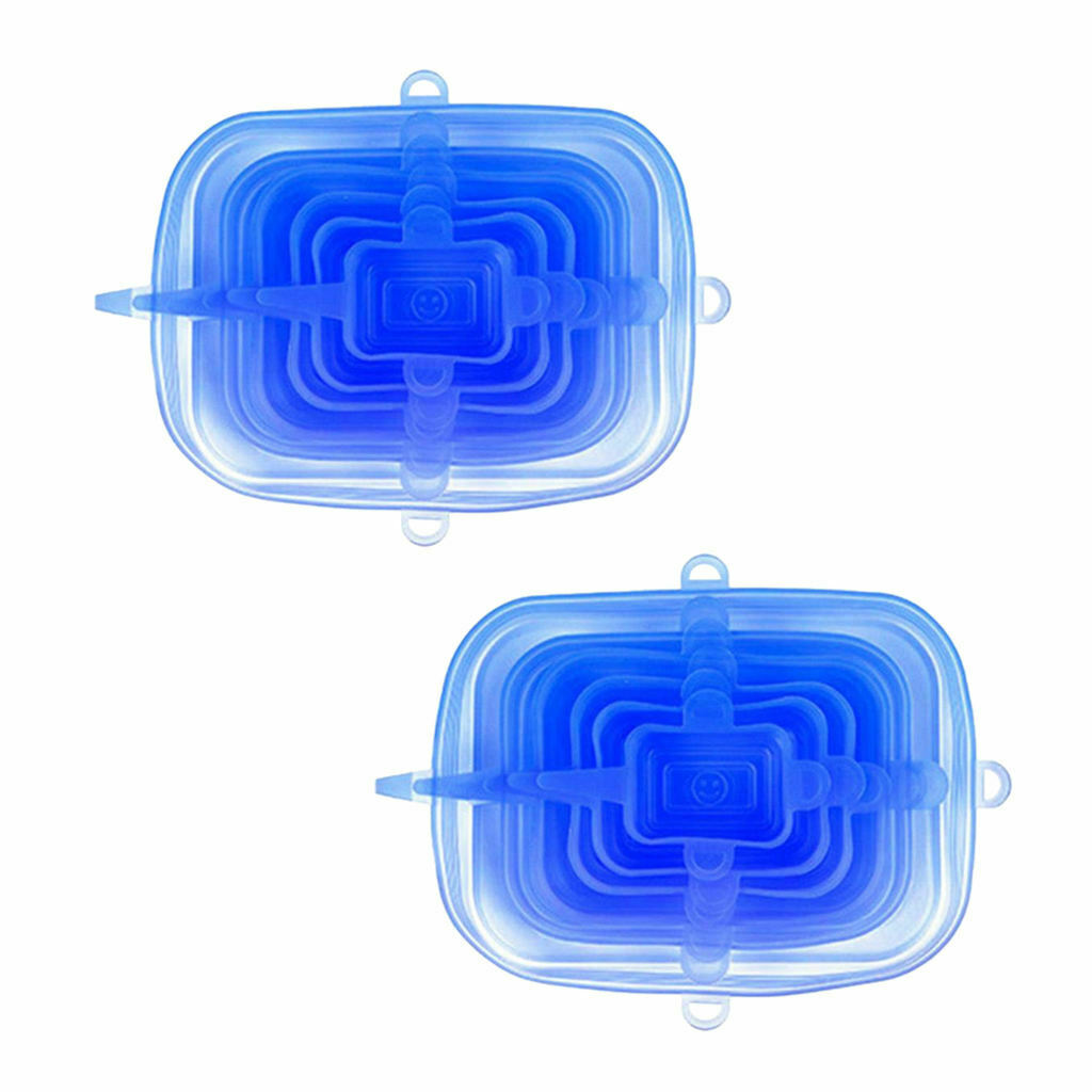 2set Silicone Stretch Lids Bowl Wrap Lids Silicon Gel w/ for Bowls Cups