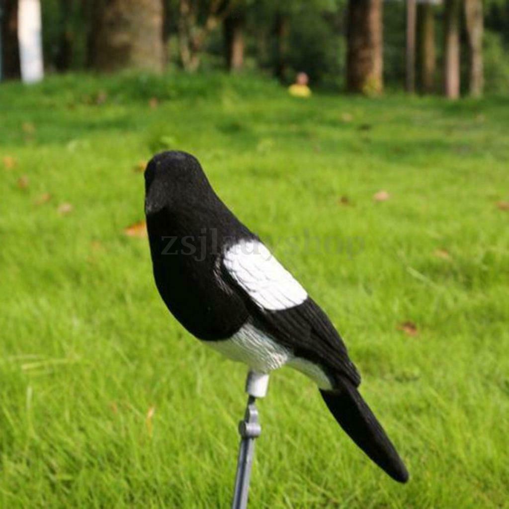 4xMagpie Decoy Realistic Garden Decoration Feathered Birds Hunting Decoys