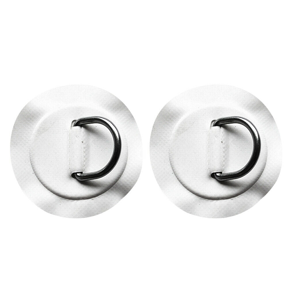 2pcs Stainless Steel D-ring Pad Patch For PVC Inflatable Boat Raft Surfboard