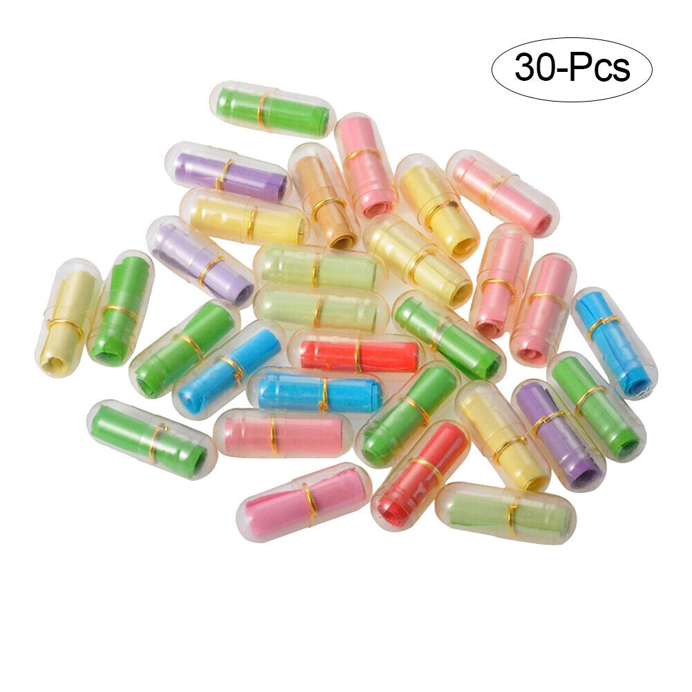 30Pcs Love Letter Capsules, Scroll Wishing Pills, Love Letter Paper Capsules HN