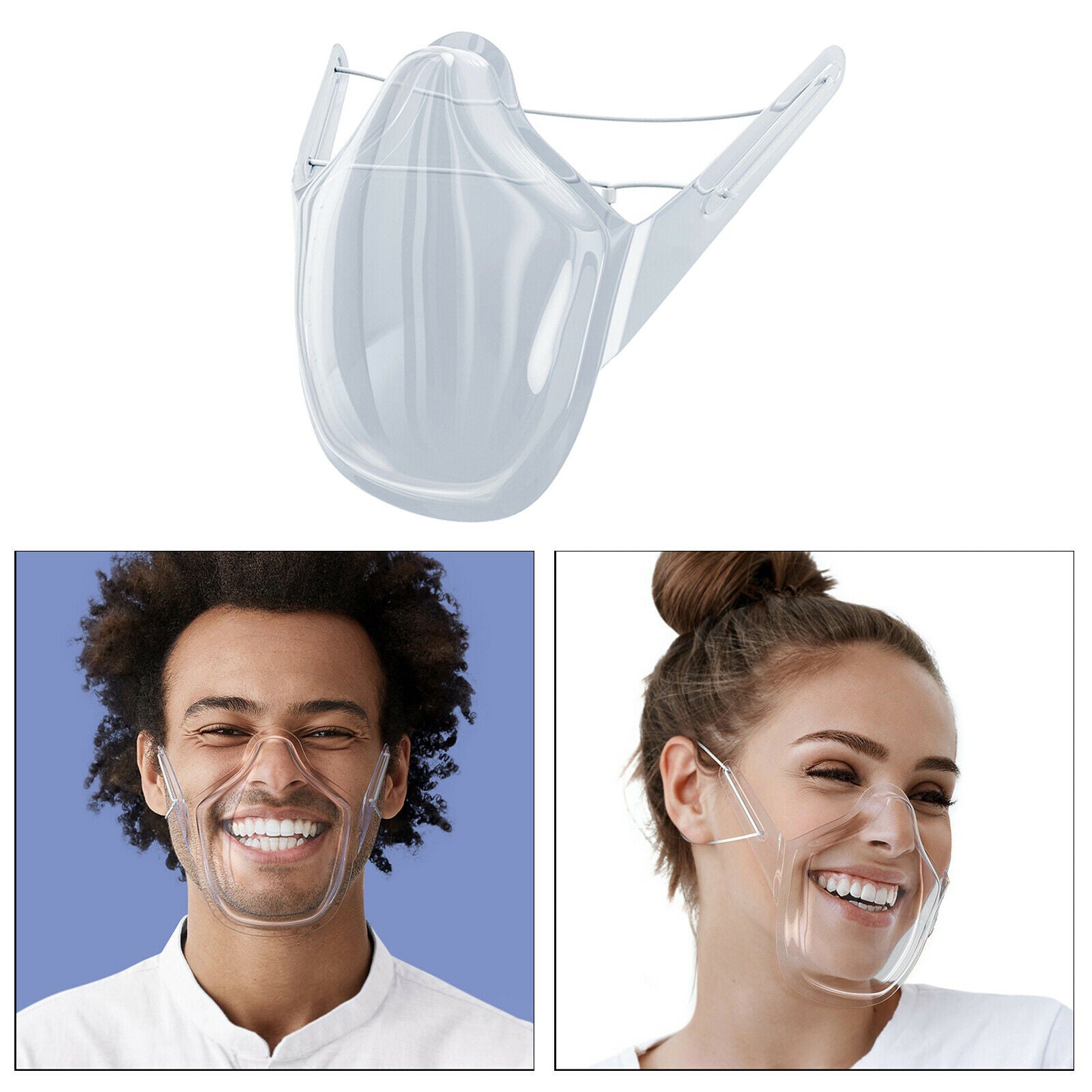 5/Set Durable Reusable Face Shield Plastic Transparent Face Cover Protector