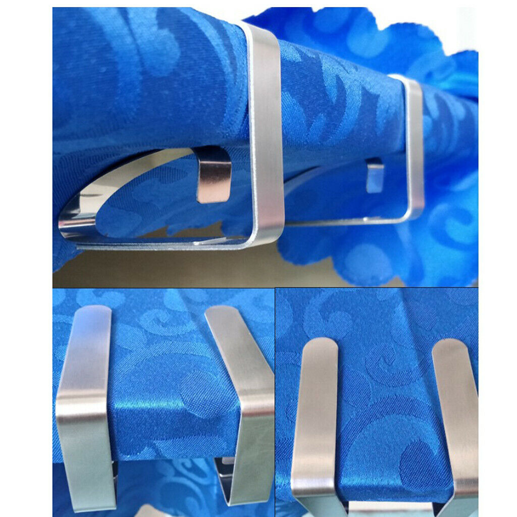 12PCS Stainless Steel Tablecloth Tables Cover Clips Holder Clamps Party Tools