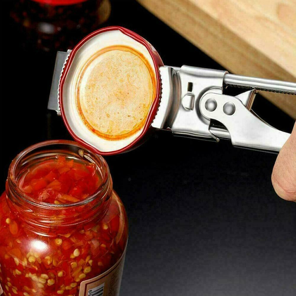 Bottle Opener Multifunctional Beer Adjustable Steel Lid Gripper_ Jar Q9L4
