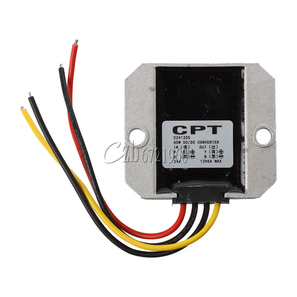 DC/DC Voltage Converter Regulator 24V Step Down to 12V 5A Waterproof Adapter