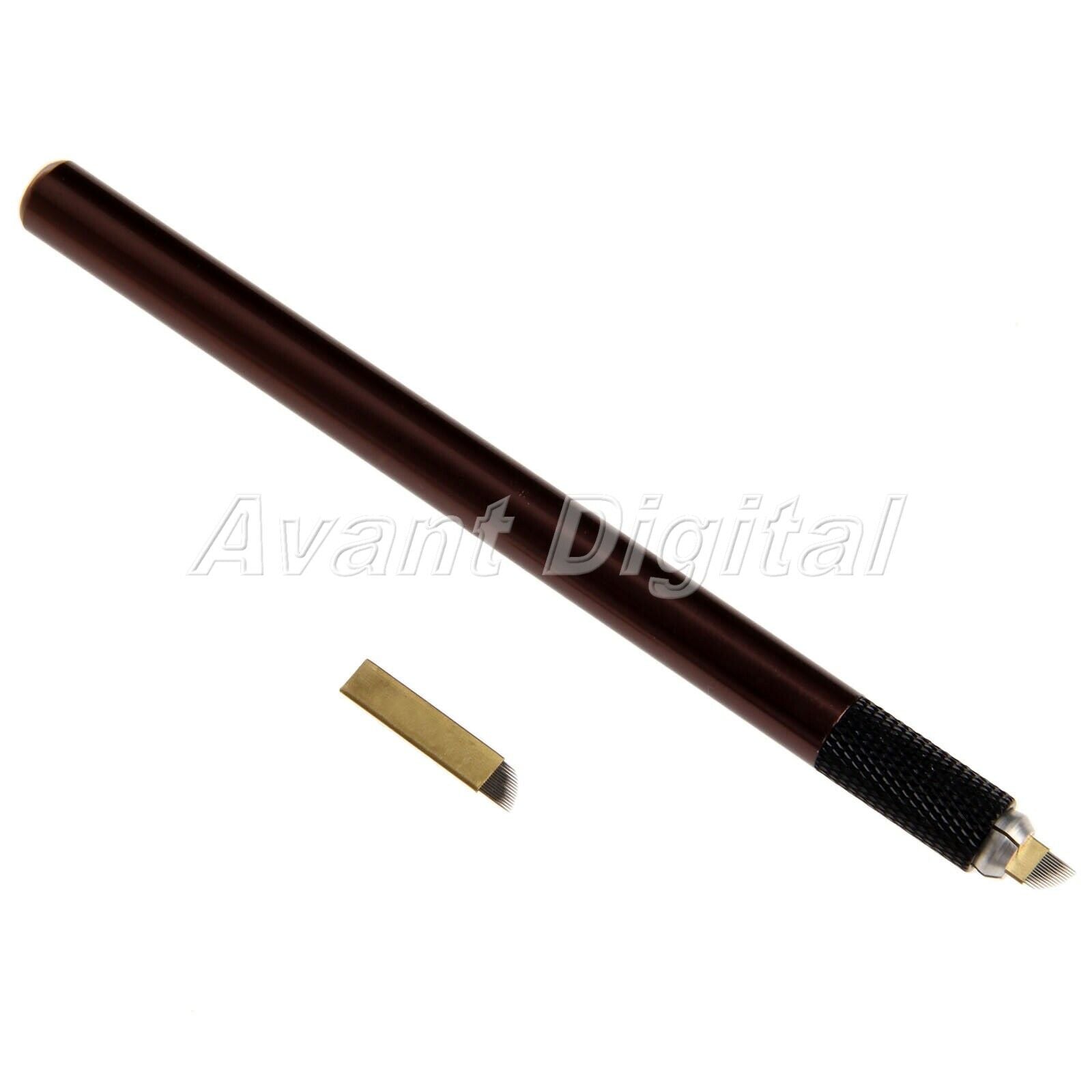 Manual MicrobladIing Tattoo Pen With 5Pcs 14pin Needle Permanent Eyebrow Tool