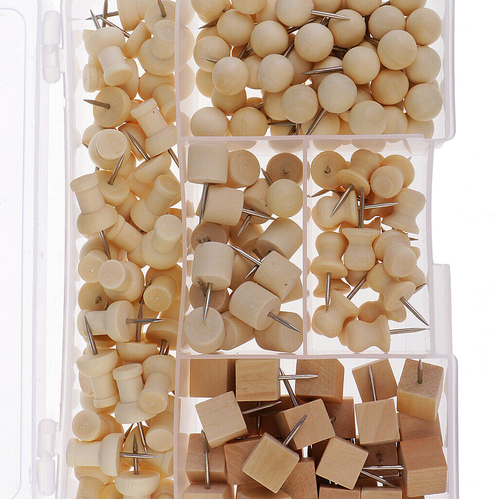 180-pack wooden thumbtacks, nails, needles, pinboard needles, thumbtacks, maps