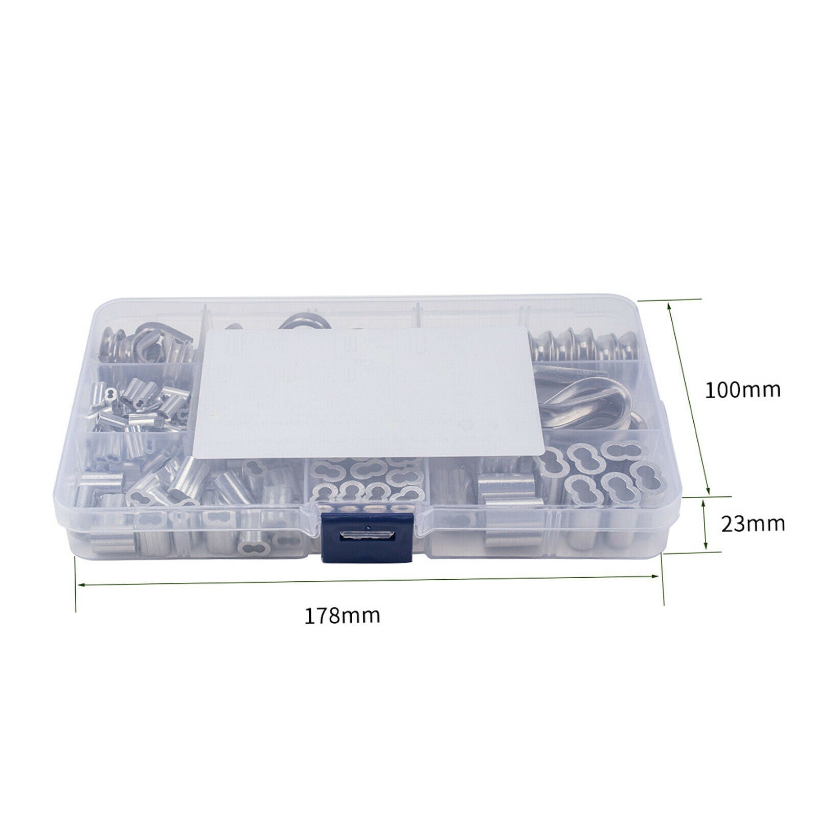 Pack of 195 Thimble Aluminum Crimping Loop Sleeve Accessories Set Durable