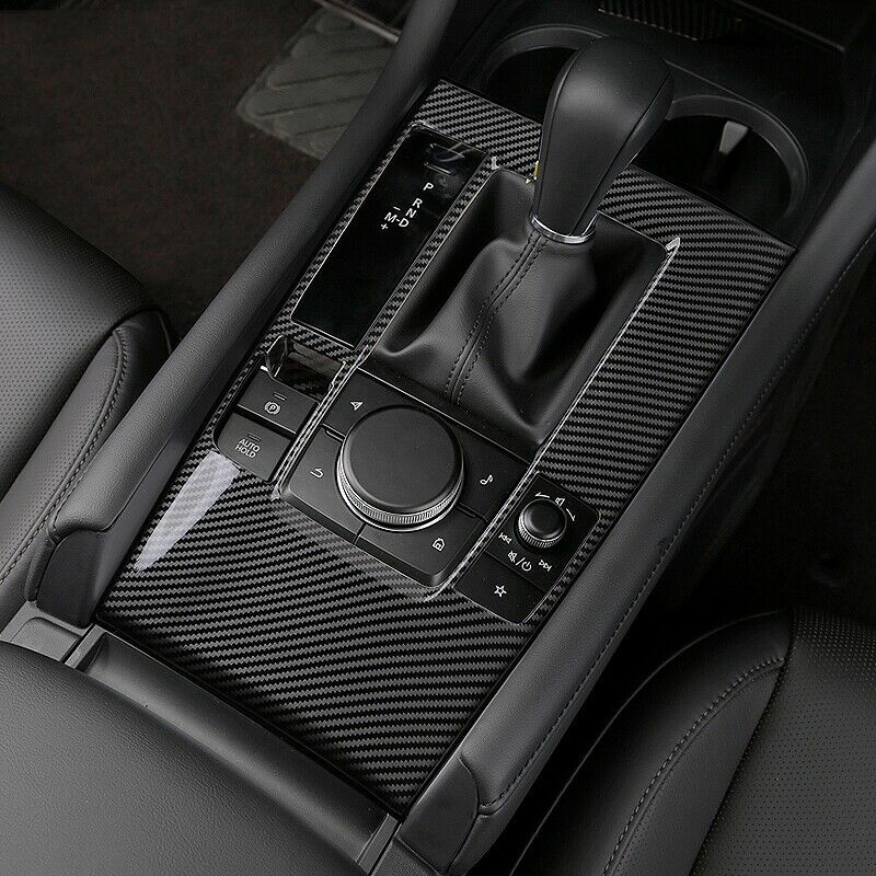 Interior Console Gear Shift Panel Cover For Mazda 3 2019-2020 Carbon Fiber style