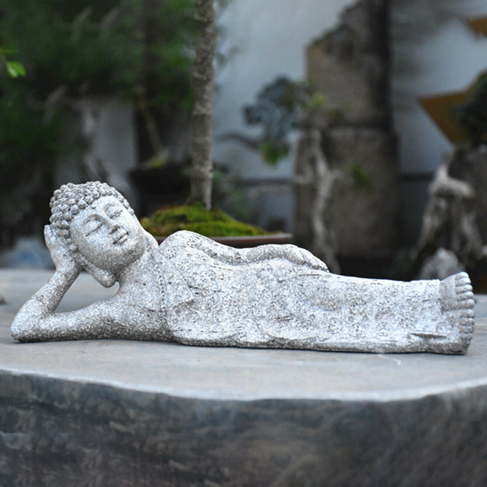 Buddha Statue Asian Style Sculpture for Home Patio Yard Art Decoration