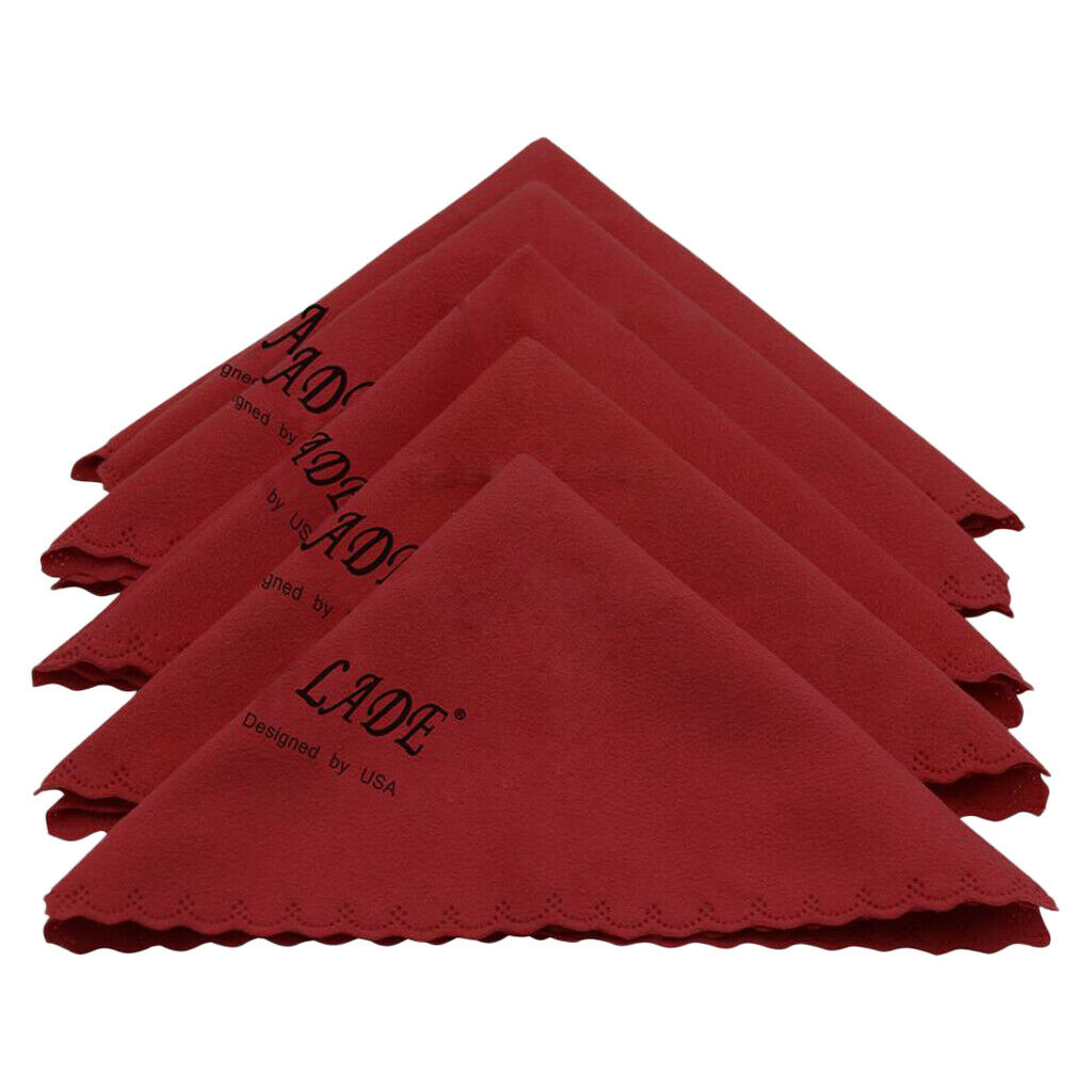 5Pcs Cleaning Polish Musical Instrument Wipe Guitar Wine Red
