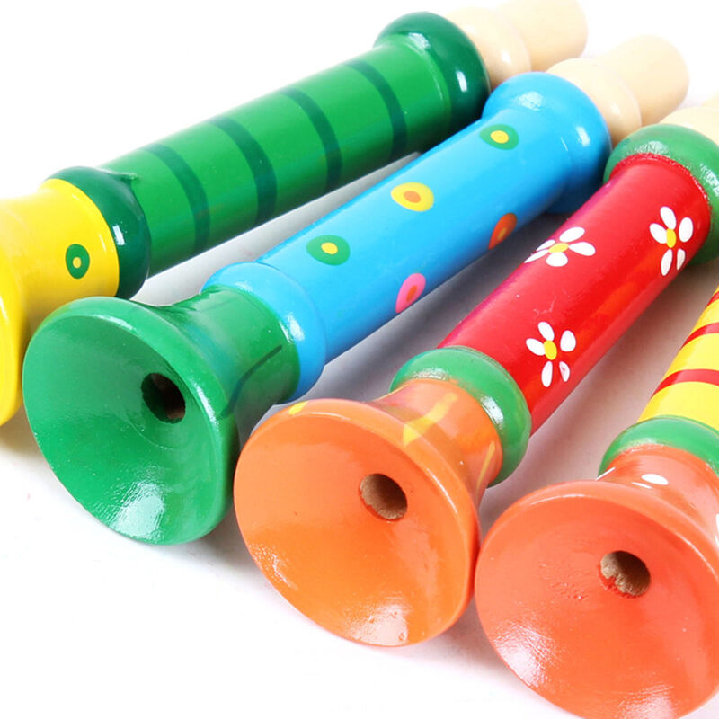 Hot Selling Baby Kid Wooden Musical Instrument Trumpet Hooter Bugle Suona .l8