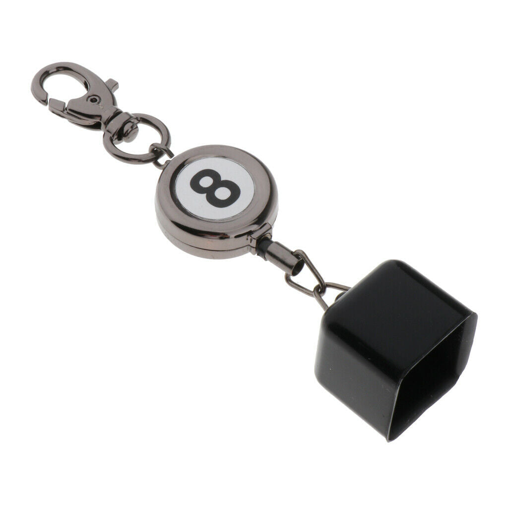 Billiards Snooker Pool Cue Chalk Retractable Container Number 8 Keychain