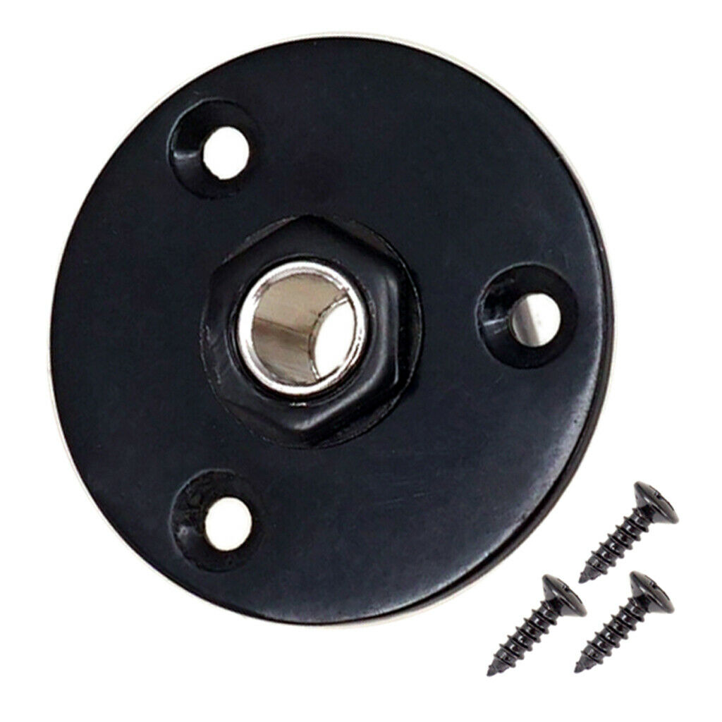 2 Pieces 1/4 Inch Round Socket Plate for Electric Guitar Musical Instrument