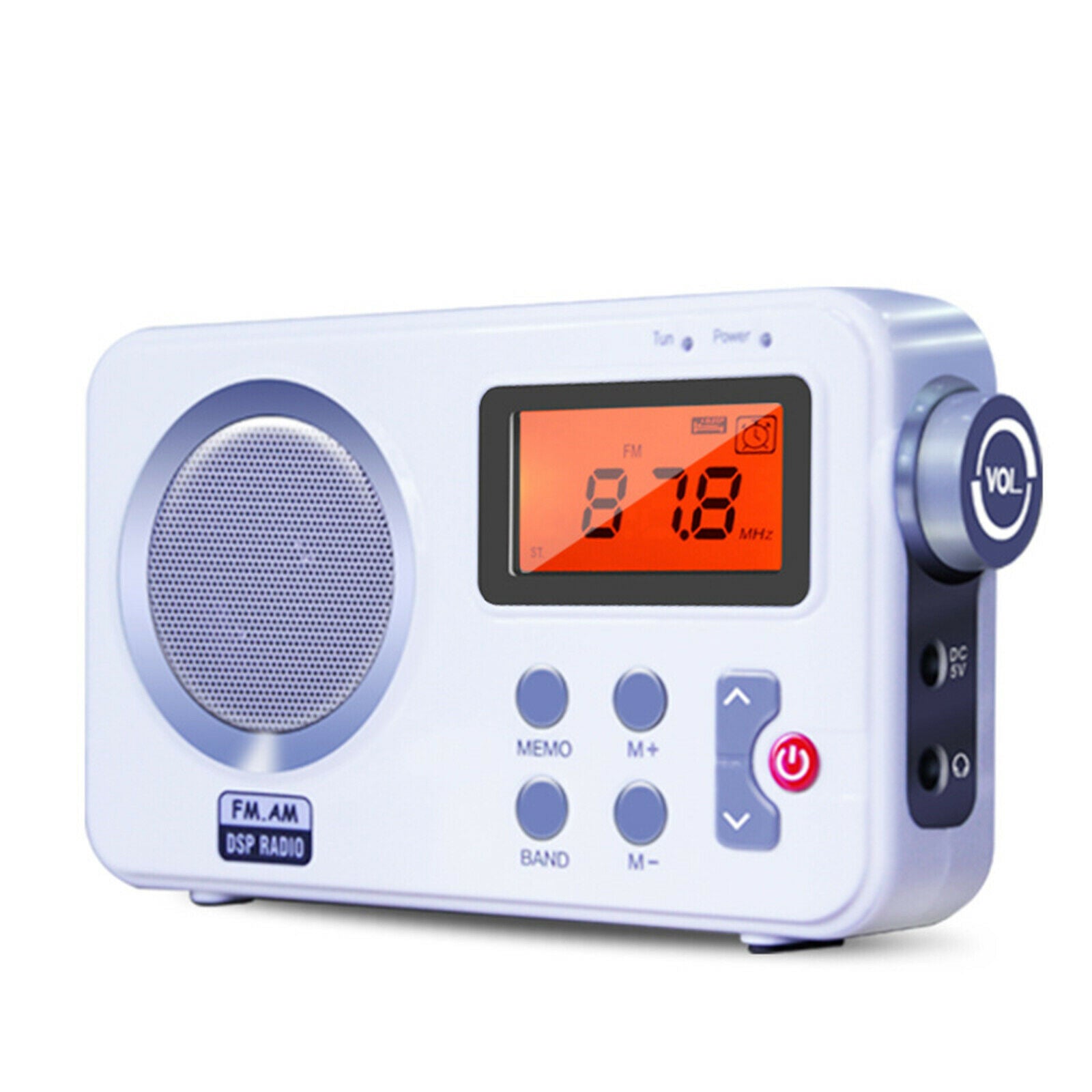 Portable Radio FM Big Speaker Earphone Plug Lightweight for Gift Home Travel