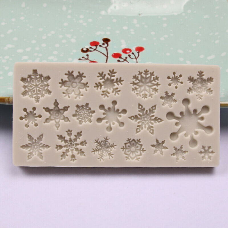 Christmas Snowflake Pattern Silicone Mold Chocolate Cake Baking Non-Sti.l8