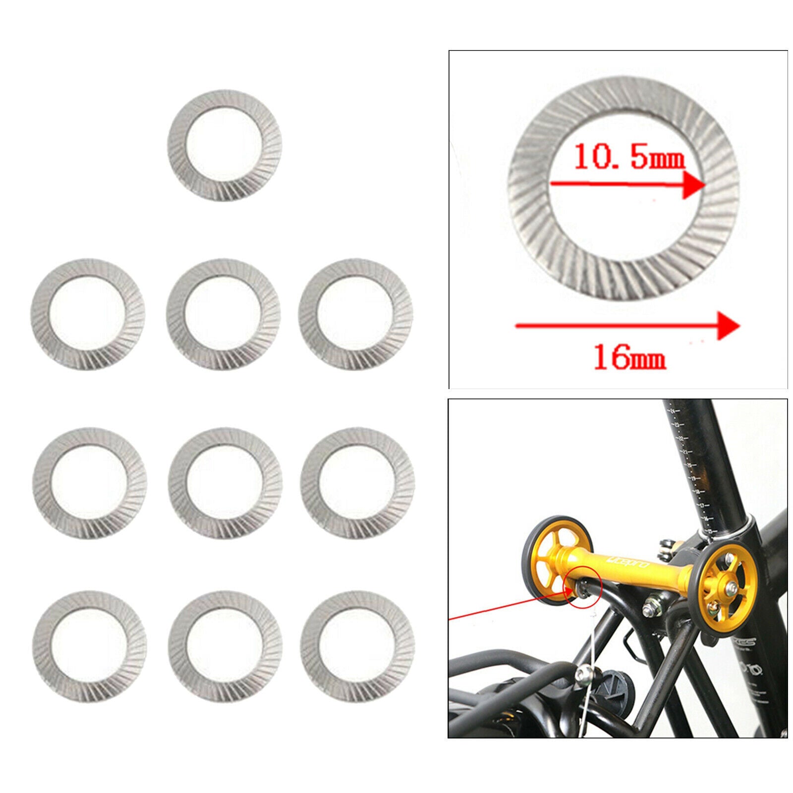 10Pack Folding Bike Easy Wheel Spacer Bicycle Gasket Components Accessories