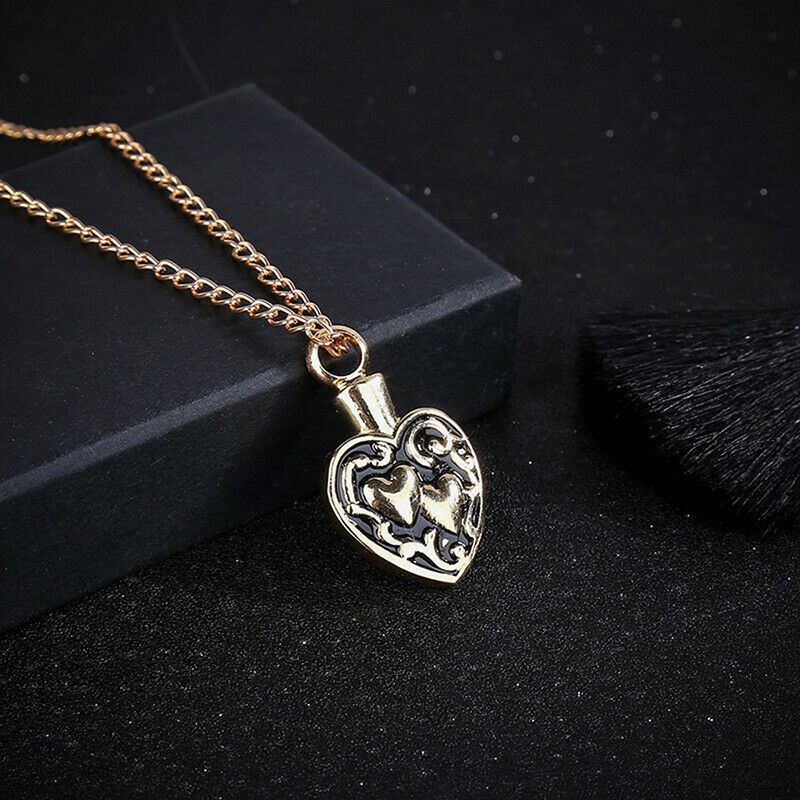 Stainless Steel Heart Urn Pendant Cremation Ashes Memory NecklaceJ gmO NL